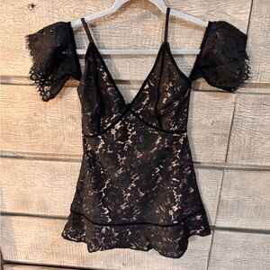 Tobi Black Lace Dress - S